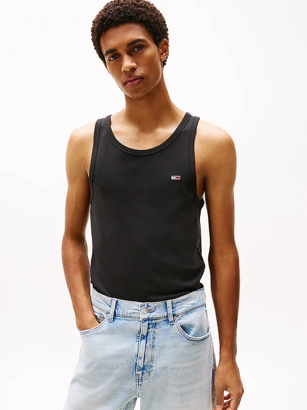 Ανδρική Μπλούζα Αμάνικη TOMMY JEANS  TJM SLIM 2PACK RIB TANK EXT  DM0DM20769 Μαύρο Λευκό - Image 6