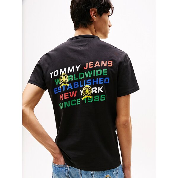 Ανδρική Μπλούζα TOMMY JEANS  TJM SLANTED CREST GRAPHIC DM0DM21388 Μαύρο - Image 4