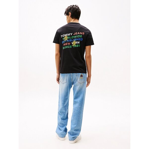 Ανδρική Μπλούζα TOMMY JEANS  TJM SLANTED CREST GRAPHIC DM0DM21388 Μαύρο - Image 3