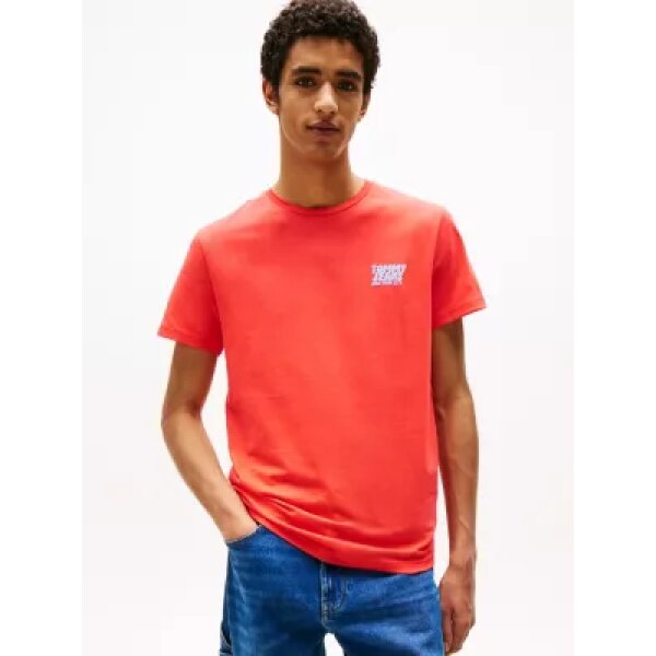 DM0DM21863_SN6_main Ανδρική Μπλούζα TOMMY JEANS TJM SLIM BUBBLE PRINT DM0DM21863 πορτοκαλί - Image 1