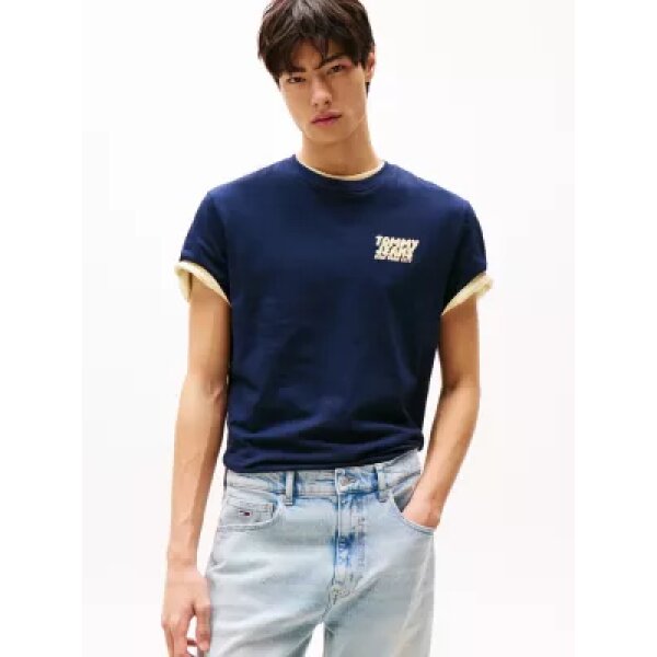 Ανδρική Μπλούζα TOMMY JEANS  TJM REG BUBBLE BACK SS DM0DM21864 Μπλε - Image 1