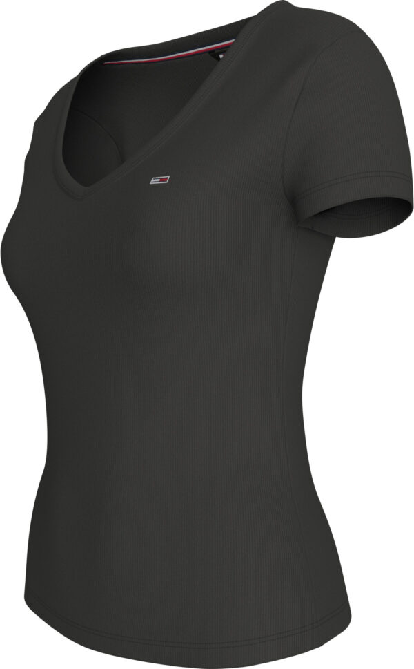 ΓΥΝΑΙΚΕΙΑ ΜΠΛΟΥΖΑ TJW SLIM ESSENTIAL RIB V SS TOMMY JEANS DW0DW17385-BDS - Image 3