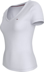 ΓΥΝΑΙΚΕΙΑ ΜΠΛΟΥΖΑ TJW SLIM ESSENTIAL RIB V SS TOMMY JEANS DW0DW17385-YBR - Image 3