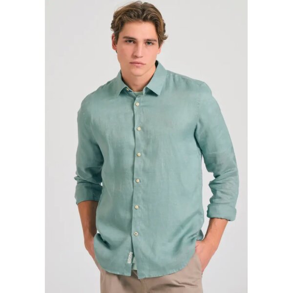 FBM011-001-05_SAGE_GREEN_3 Ανδρικό Πουκάμισο FUNKY BUDDHA FBM011-001-05 πράσινο - Image 1