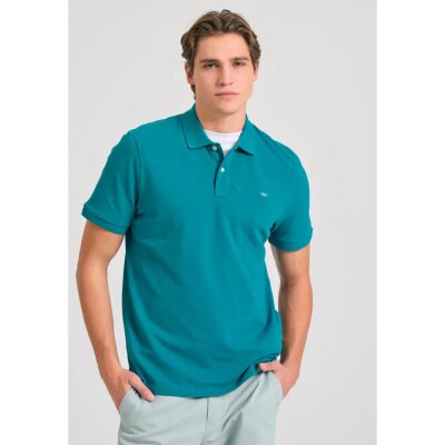 Ανδρική Μπλούζα POLO FUNKY BUDDHA FBM011-001-11 πετρόλ