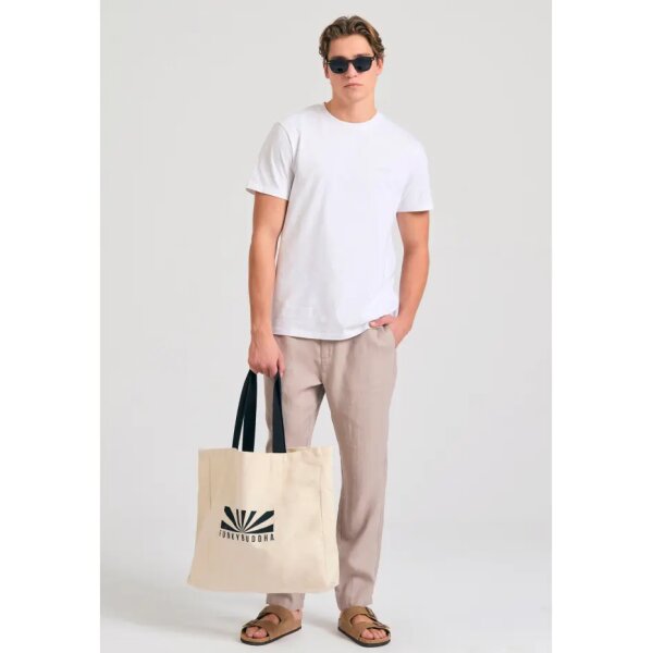 Ανδρικό Παντελόνι λινό FUNKY BUDDHA FBM011-011-02 Μπεζ - Image 4