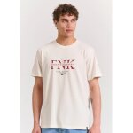Ανδρική Μπλούζα Κοντό Μανίκι Με Τύπωμα FBM011-017-04 εκρού S/S25