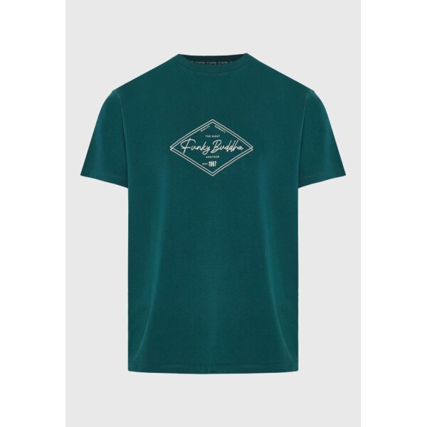 Ανδρική Μπλούζα Κοντό Μανίκι Με Τύπωμα FBM011-021-04 Πράσινο - Image 3