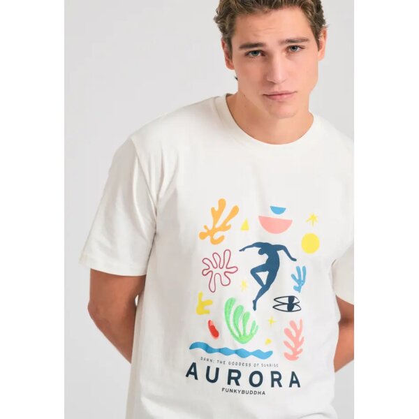 Ανδρική Μπλούζα Κοντό Μανίκι FBM011-049-04 εκρού - Image 3