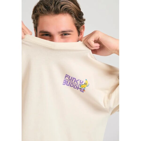 Ανδρική Μπλούζα Κοντό Μανίκι FUMKY BUDDHA FBM011-052-04 Εκρού - Image 2