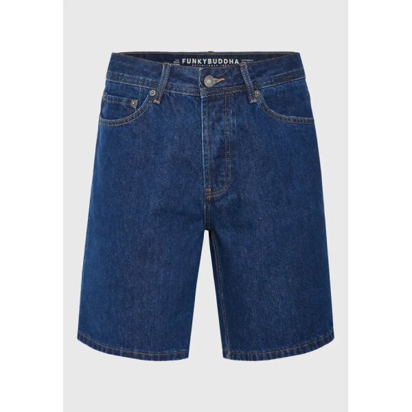 FBM011-075-03_DK_BLUE_6 Ανδρική Βερμούδα Τζιν FUNKY BUDDHA FBM011-075-03 Μπλε - Image 1
