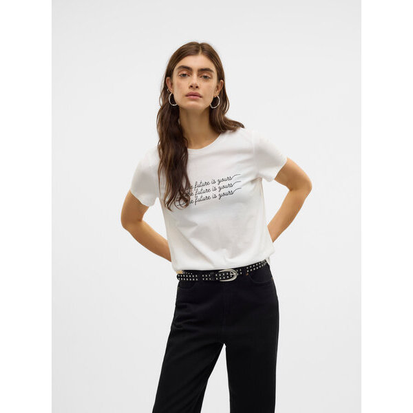 ΓΥΝΑΙΚΕΙΑ ΜΠΛΟΥΖΑ ΛΕΥΚΗ VERO MODA VMVIVA S/S O-NECK T-SHIRT JRS BTQ GA 10322077 - Image 5
