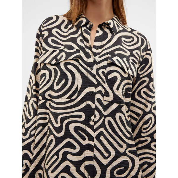 ΓΥΝΑΙΚΕΙΟ ΠΟΥΚΑΜΙΣΟ ΑΣΠΡΟΜΑΥΡΟ VERO MODA VMVIGDIS L/S SHIRT WVN BTQ GA 10323265 - Image 3