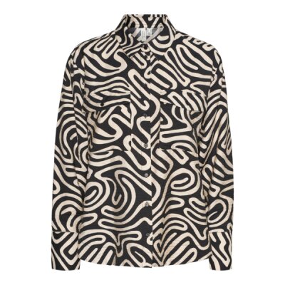 ΓΥΝΑΙΚΕΙΟ ΠΟΥΚΑΜΙΣΟ ΑΣΠΡΟΜΑΥΡΟ VERO MODA VMVIGDIS L/S SHIRT WVN BTQ GA 10323265