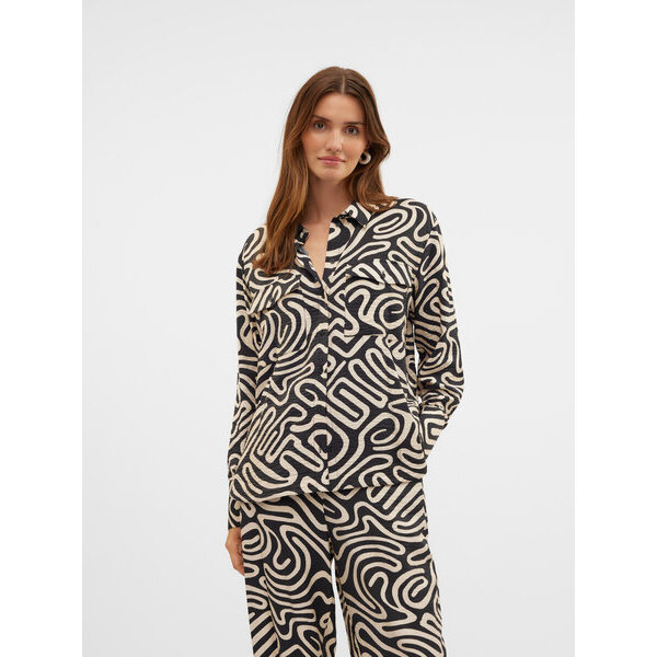 ΓΥΝΑΙΚΕΙΟ ΠΟΥΚΑΜΙΣΟ ΑΣΠΡΟΜΑΥΡΟ VERO MODA VMVIGDIS L/S SHIRT WVN BTQ GA 10323265 - Image 5