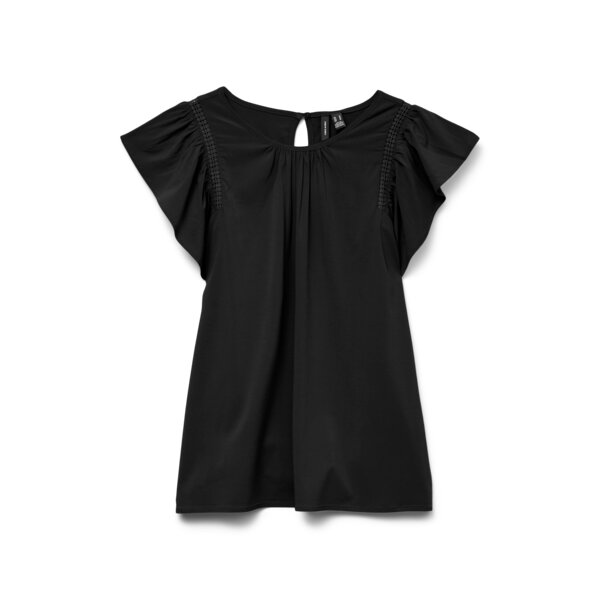 ΓΥΝΑΙΚΕΙΑ ΜΠΛΟΥΖΑ ΜΑΥΡΗ VERO MODA   VMBELLA SS LACE TOP WVN GA NOOS 10325248 - Image 1