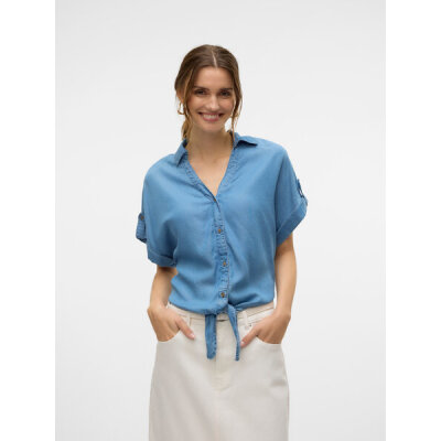 ΓΥΝΑΙΚΕΙΟ ΠΟΥΚΑΜΙΣΟ ΤΖΙΝ VERO MODA VMFLEUR SS BOW TENCEL SHIRT 10326059