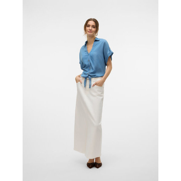 ΓΥΝΑΙΚΕΙΟ ΠΟΥΚΑΜΙΣΟ ΤΖΙΝ VERO MODA  VMFLEUR SS BOW TENCEL SHIRT 10326059 - Image 4