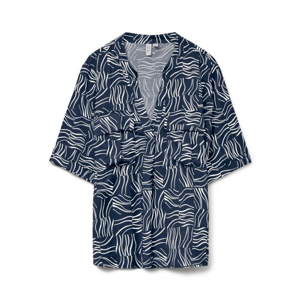 ΓΥΝΑΙΚΕΙΟ ΠΟΥΚΑΜΙΣΟ VERO MODA NAVY BLUE VMBETSY 2/4 V-NECK TOP WVN BTQ GA 10328047 - Image 1