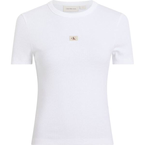 ΓΥΝΑΙΚΕΙΑ ΜΠΛΟΥΖΑ WOVEN LABEL RIB FITTED TEE CALVIN KLEIN J20J225245-YAA - Image 3