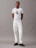 Ανδρική Μπλούζα CALVIN KLEIN CORE MONOGRAM SLIM J30J320935 Λευκό - Image 4