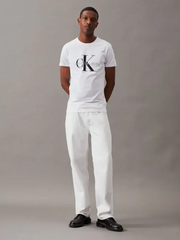 Ανδρική Μπλούζα CALVIN KLEIN CORE MONOGRAM SLIM  J30J320935 Λευκό - Image 4