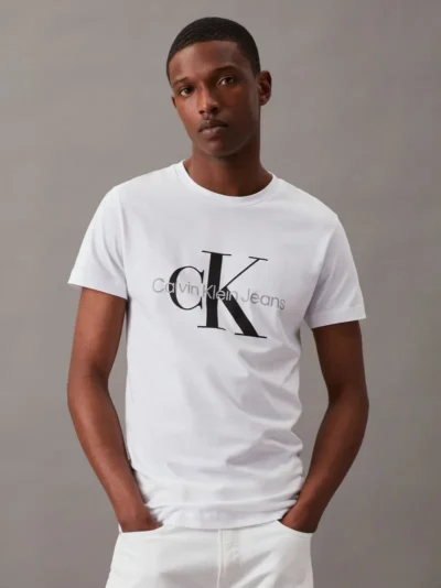 Ανδρική Μπλούζα CALVIN KLEIN CORE MONOGRAM SLIM J30J320935 Λευκό