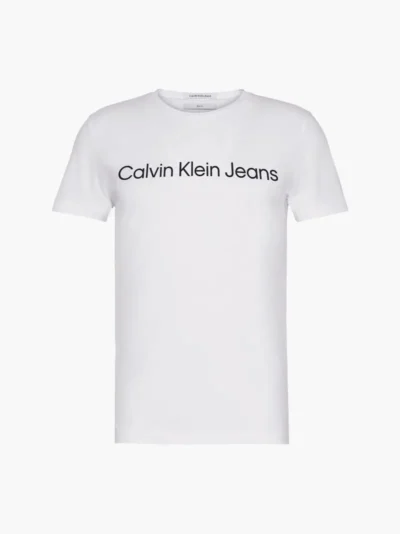 Ανδρική Μπλούζα CALVIN KLEIN CORE INSTITUTIONAL LOGO SLIM J30J322552 Λευκό