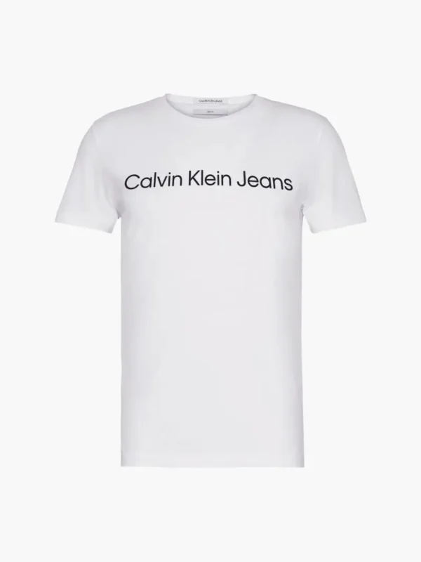 J30J322552YAF_FL-F1 Ανδρική Μπλούζα CALVIN KLEIN CORE INSTITUTIONAL LOGO SLIM  J30J322552 Λευκό - Image 1