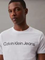 Ανδρική Μπλούζα CALVIN KLEIN CORE INSTITUTIONAL LOGO SLIM J30J322552 Λευκό - Image 4
