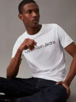 Ανδρική Μπλούζα CALVIN KLEIN CORE INSTITUTIONAL LOGO SLIM J30J322552 Λευκό - Image 6