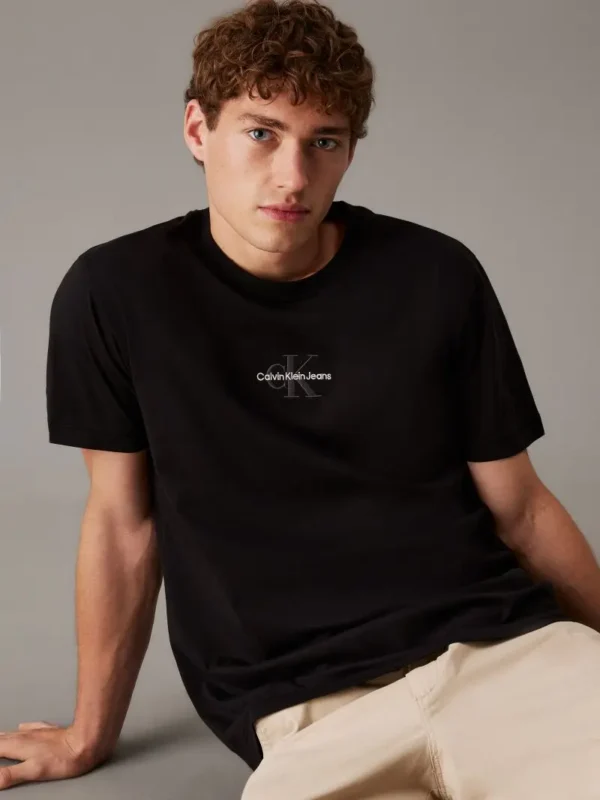 Ανδρική Μπλούζα CALVIN KLEIN PLUS SIZE MONOLOGO  J30J325649 Μαύρο - Image 3