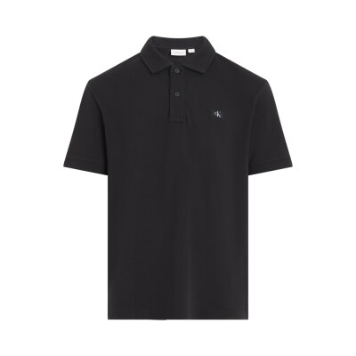 Ανδρική Μπλούζα POLO CALVIN KLEIN WOVEN LABEL J30J327040 Μαύρο