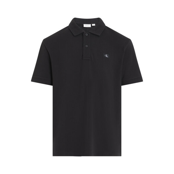 J30J327040_BEH_0 Ανδρική Μπλούζα POLO CALVIN KLEIN WOVEN LABEL J30J327040 Μαύρο - Image 1