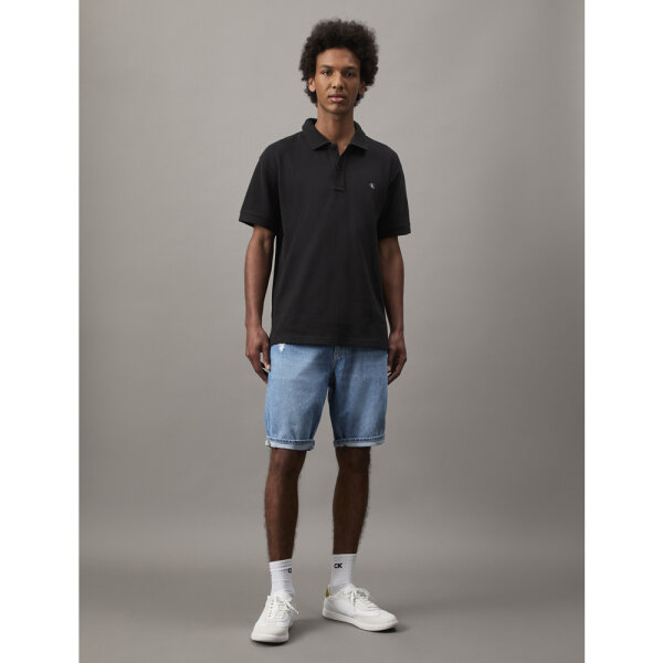 Ανδρική Μπλούζα POLO CALVIN KLEIN WOVEN LABEL J30J327040 Μαύρο - Image 4