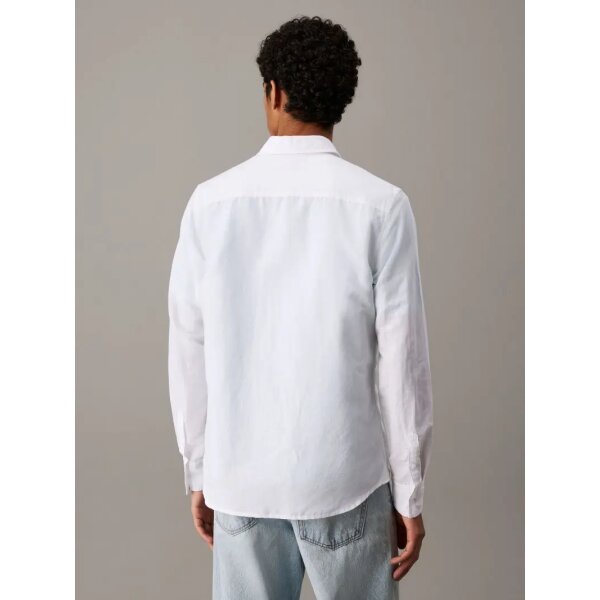 Ανδρικό Πουκάμισο CALVIN KLEIN LINEN COTTON J30J327295 Λευκό - Image 3