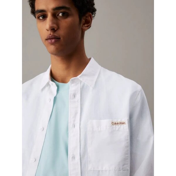 Ανδρικό Πουκάμισο CALVIN KLEIN LINEN COTTON J30J327295 Λευκό - Image 2