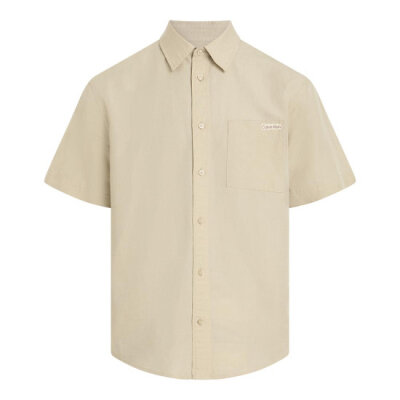 Ανδρικό Πουκάμισο CALVIN KLEIN LINEN COTTON J30J327296 μπεζ