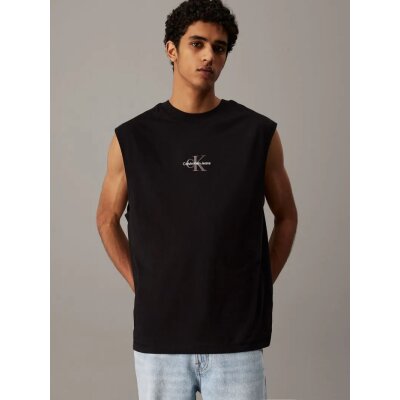 Ανδρική Μπλούζα CALVIN KLEIN MONOLOGO SLEEVELESS J30J327493 Μαύρο