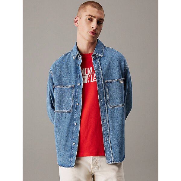 Ανδρικό Πουκάμισο jean CALVIN KLEIN RELAXED DENIM J30J327511 Μπλε - Image 1