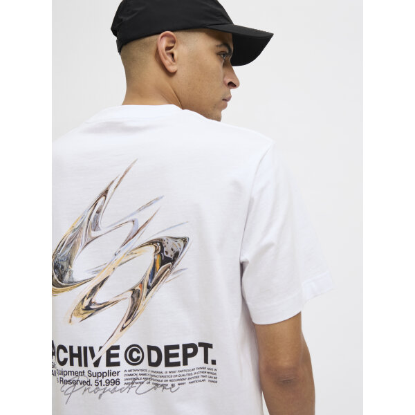 Ανδρική Μπλούζα JACK & JONES Relaxed Fit 12273867 Λευκό - Image 5