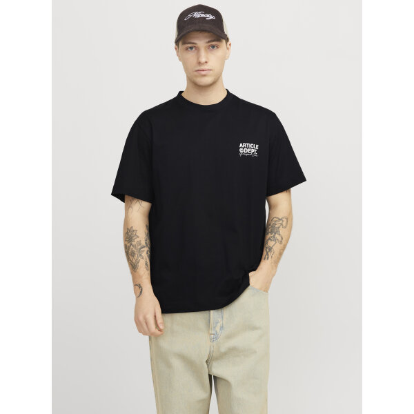 Ανδρική Μπλούζα JACK & JONES Relaxed Fit 12273867 Μαύρο - Image 3