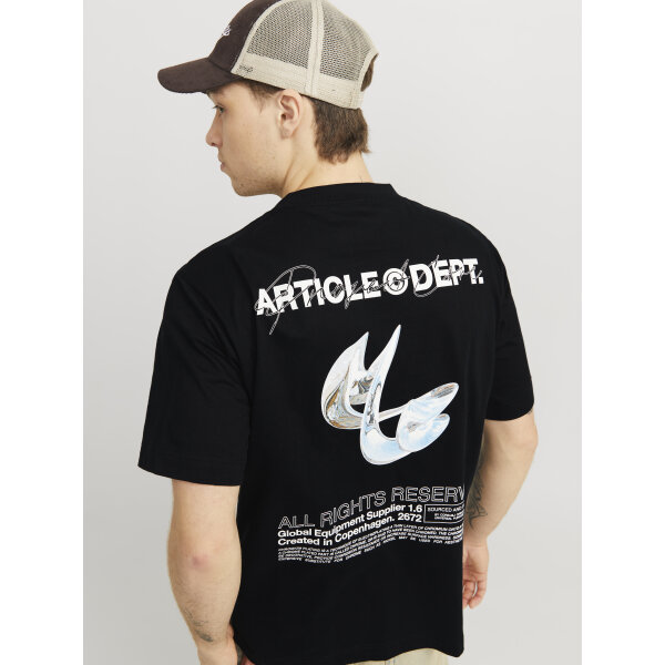 Ανδρική Μπλούζα JACK & JONES Relaxed Fit 12273867 Μαύρο - Image 7