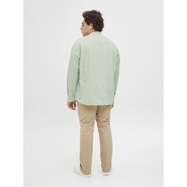JJEBREEZE LINEN BLE BAND SHIRT LS SN PLS Ανδρικό Πουκάμισο JACK & JONES PLUS SIZE LINO 12270008 Πράσινο - Image 4