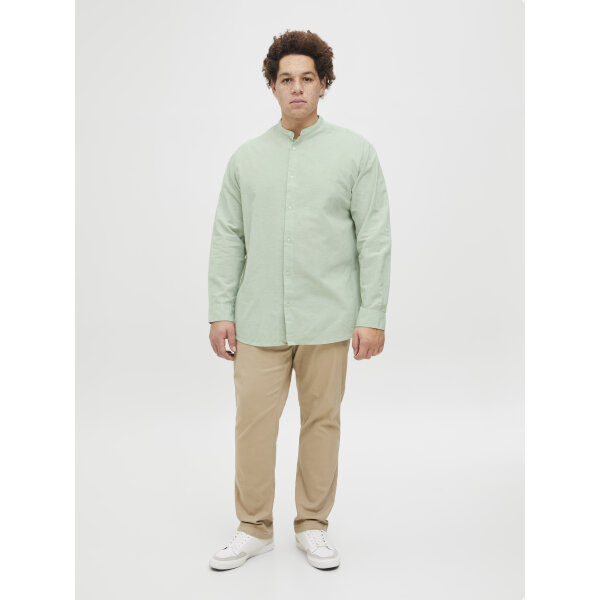 JJEBREEZE LINEN BLE BAND SHIRT LS SN PLS Ανδρικό Πουκάμισο JACK & JONES PLUS SIZE LINO 12270008 Πράσινο - Image 5