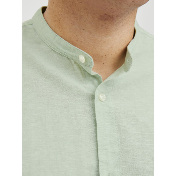 JJEBREEZE LINEN BLE BAND SHIRT LS SN PLS Ανδρικό Πουκάμισο JACK & JONES PLUS SIZE LINO 12270008 Πράσινο - Image 6