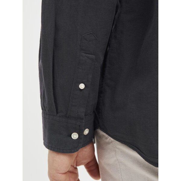 JJEBREEZE LINEN BLE BAND SHIRT LS SN PLS Ανδρικό Πουκάμισο JACK & JONES PLUS SIZE LINO 12270008 Μαύρο - Image 3