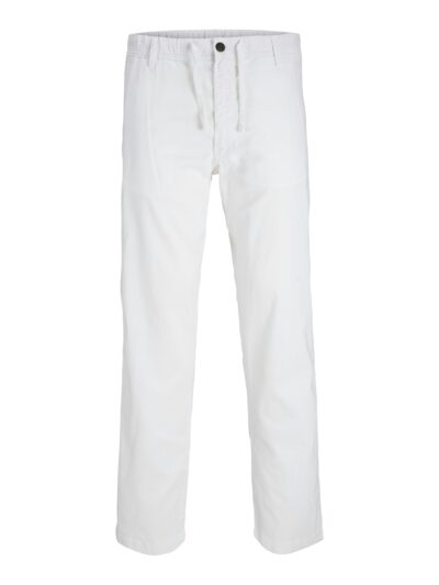 Ανδρικό Παντελόνι LINO JACK & JONES 12274977 Relaxed Fit Λευκό