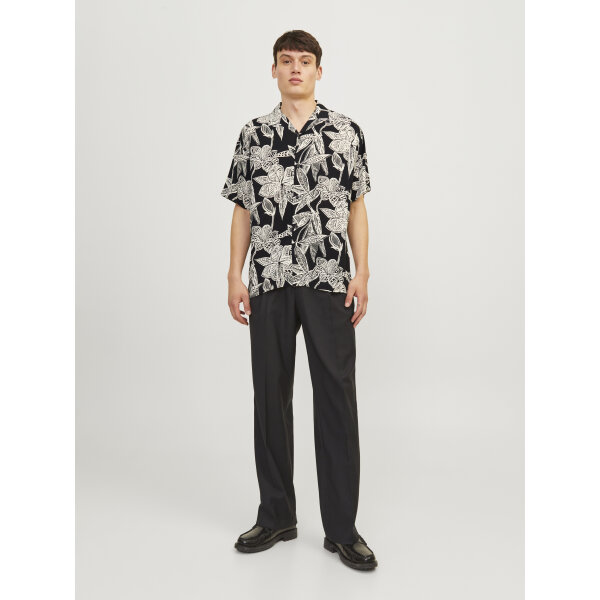 Ανδρικό Πουκάμισο Κοντομάνικο JACK & JONES  Relaxed Fit 12274953 Μαύρο - Image 4