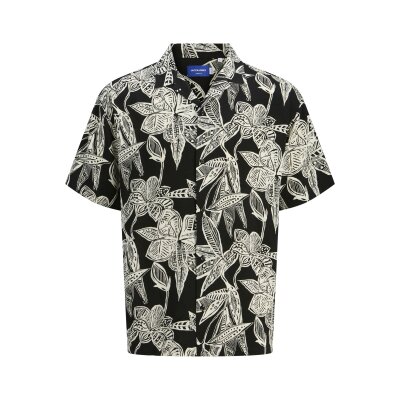 Ανδρικό Πουκάμισο Κοντομάνικο JACK & JONES Relaxed Fit 12274953 Μαύρο
